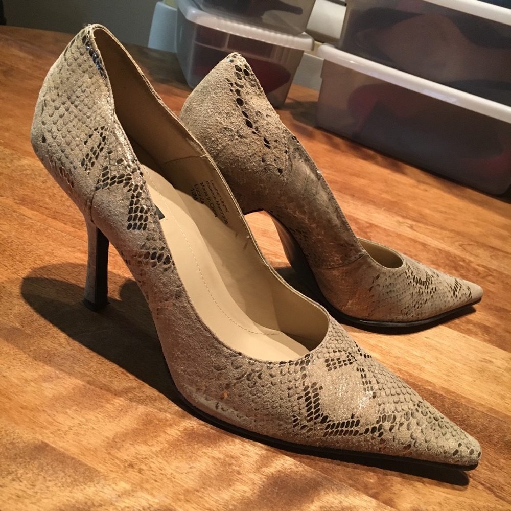 Faux Snakeskin Stilleto